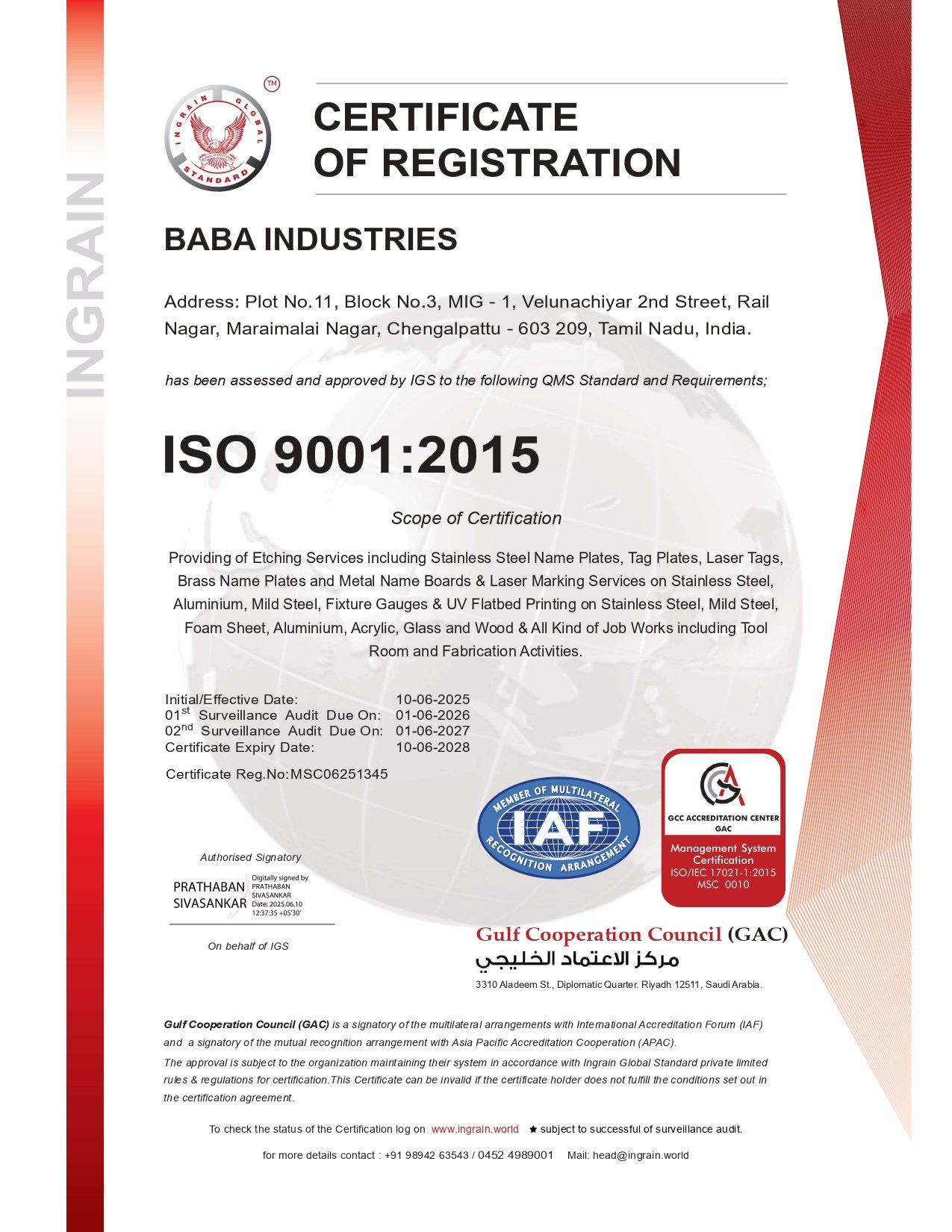 Company Certification Document